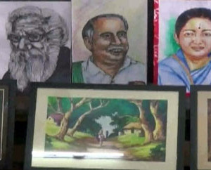 கரூரில் தமிழக அரசு சார்பில் ஓவியக்காட்சி
